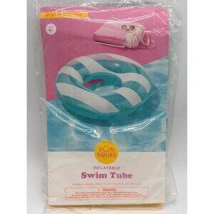 Sun Squad Inflatable Swim Tube 31" Diameter Striped Ages 9+ Includes Repair Patc